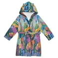 thumbnail image 1 of FORMRS Kids Bathrobe Unisex Hooded Robe Toddler Pajamas Sleepwear, Size 7-9T, Art Plants, 1 of 7