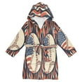 thumbnail image 1 of FORMRS Niños Bathrobe Unisex Hooded Robe Soft Plush Pajamas Sleepwear, Size 7-9T, Baseball Pattern, 1 of 7