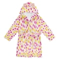 thumbnail image 1 of FORMRS Niños Bathrobe Unisex Hooded Robe Soft Plush Pajamas Sleepwear, Size 7-9T, Beige Stars, 1 of 7
