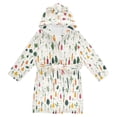 thumbnail image 1 of FORMRS Niños Bathrobe Unisex Hooded Robe Soft Plush Pajamas Sleepwear, Size 7-9T, Beige Vegetables Pattern, 1 of 7