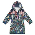 thumbnail image 1 of FORMRS Niños Bathrobe Unisex Hooded Robe Soft Plush Pajamas Sleepwear, Size 7-9T, Bloom Flowers, 1 of 7