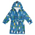 thumbnail image 1 of FORMRS Niños Bathrobe Unisex Hooded Robe Soft Plush Pajamas Sleepwear, Size 7-9T, Blue Abstract, 1 of 7