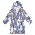 thumbnail image 1 of FORMRS Kids Bathrobe Unisex Hooded Robe Toddler Pajamas Sleepwear, Size 7-9T, Blue Cute Halloween, 1 of 7
