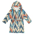thumbnail image 1 of FORMRS Niños Bathrobe Unisex Hooded Robe Soft Plush Pajamas Sleepwear, Size 7-9T, Blue Geometric, 1 of 7