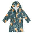 thumbnail image 1 of FORMRS Niños Bathrobe Unisex Hooded Robe Soft Plush Pajamas Sleepwear, Size 7-9T, Blue Oranges, 1 of 7