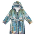thumbnail image 1 of FORMRS Niños Bathrobe Unisex Hooded Robe Soft Plush Pajamas Sleepwear, Size 7-9T, Blue Sea, 1 of 7