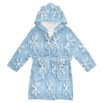 thumbnail image 1 of FORMRS Niños Bathrobe Unisex Hooded Robe Soft Plush Pajamas Sleepwear, Size 7-9T, Blue Snowflake, 1 of 7