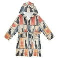 thumbnail image 1 of FORMRS Niños Bathrobe Unisex Hooded Robe Soft Plush Pajamas Sleepwear, Size 7-9T, Cats and Hearts, 1 of 7