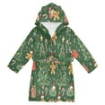 thumbnail image 1 of FORMRS Niños Bathrobe Unisex Hooded Robe Soft Plush Pajamas Sleepwear, Size 7-9T, Christmas Tree, 1 of 7