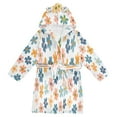 thumbnail image 1 of FORMRS Niños Bathrobe Unisex Hooded Robe Soft Plush Pajamas Sleepwear, Size 7-9T, Colorful Flowers, 1 of 7