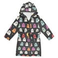 thumbnail image 1 of FORMRS Niños Bathrobe Unisex Hooded Robe Soft Plush Pajamas Sleepwear, Size 7-9T, Colorful Halloween Ghost, 1 of 7