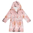 thumbnail image 1 of FORMRS Niños Bathrobe Unisex Hooded Robe Soft Plush Pajamas Sleepwear, Size 7-9T, Cute Pink Halloween, 1 of 7