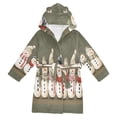 thumbnail image 1 of FORMRS Niños Bathrobe Unisex Hooded Robe Soft Plush Pajamas Sleepwear, Size 7-9T, Cute Snowmen, 1 of 7