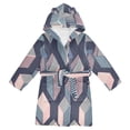 thumbnail image 1 of FORMRS Niños Bathrobe Unisex Hooded Robe Soft Plush Pajamas Sleepwear, Size 7-9T, Dark Cubes, 1 of 7