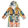 thumbnail image 1 of FORMRS Niños Bathrobe Unisex Hooded Robe Soft Plush Pajamas Sleepwear, Size 7-9T, Floral Patterns, 1 of 7
