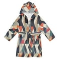 thumbnail image 1 of FORMRS Niños Bathrobe Unisex Hooded Robe Soft Plush Pajamas Sleepwear, Size 7-9T, Geometric Pattern, 1 of 7