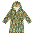 thumbnail image 1 of FORMRS Niños Bathrobe Unisex Hooded Robe Soft Plush Pajamas Sleepwear, Size 7-9T, Geometric Patterns, 1 of 7