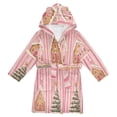 thumbnail image 1 of FORMRS Niños Bathrobe Unisex Hooded Robe Soft Plush Pajamas Sleepwear, Size 7-9T, Gingerbread Houses, 1 of 7