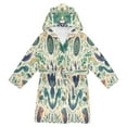 thumbnail image 1 of FORMRS Niños Bathrobe Unisex Hooded Robe Soft Plush Pajamas Sleepwear, Size 7-9T, Green Animals Pattern, 1 of 7