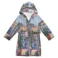 thumbnail image 1 of FORMRS Niños Bathrobe Unisex Hooded Robe Soft Plush Pajamas Sleepwear, Size 7-9T, Green Boat, 1 of 7
