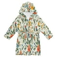 thumbnail image 1 of FORMRS Niños Bathrobe Unisex Hooded Robe Soft Plush Pajamas Sleepwear, Size 7-9T, Green Floral Pattern, 1 of 7