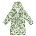 thumbnail image 1 of FORMRS Niños Bathrobe Unisex Hooded Robe Soft Plush Pajamas Sleepwear, Size 7-9T, Green Floral, 1 of 7
