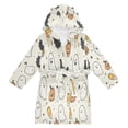 thumbnail image 1 of FORMRS Niños Bathrobe Unisex Hooded Robe Soft Plush Pajamas Sleepwear, Size 7-9T, Halloween Happy Ghosts, 1 of 7