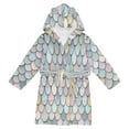 thumbnail image 1 of FORMRS Niños Bathrobe Unisex Hooded Robe Soft Plush Pajamas Sleepwear, Size 7-9T, Light Blue Shimmering Pattern, 1 of 7