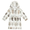 thumbnail image 1 of FORMRS Niños Bathrobe Unisex Hooded Robe Soft Plush Pajamas Sleepwear, Size 7-9T, Light Gray Cat Pattern, 1 of 7