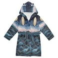 thumbnail image 1 of FORMRS Niños Bathrobe Unisex Hooded Robe Soft Plush Pajamas Sleepwear, Size 7-9T, Ocean Waves, 1 of 7