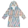 thumbnail image 1 of FORMRS Niños Bathrobe Unisex Hooded Robe Soft Plush Pajamas Sleepwear, Size 7-9T, Orange Art Pattern, 1 of 7