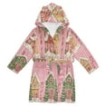 thumbnail image 1 of FORMRS Niños Bathrobe Unisex Hooded Robe Soft Plush Pajamas Sleepwear, Size 7-9T, Pink Christmas House, 1 of 7