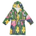 thumbnail image 1 of FORMRS Niños Bathrobe Unisex Hooded Robe Soft Plush Pajamas Sleepwear, Size 7-9T, Pink Flamingo Pattern, 1 of 7