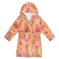thumbnail image 1 of FORMRS Niños Bathrobe Unisex Hooded Robe Soft Plush Pajamas Sleepwear, Size 7-9T, Pink Flowers, 1 of 7