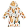 thumbnail image 1 of FORMRS Niños Bathrobe Unisex Hooded Robe Soft Plush Pajamas Sleepwear, Size 7-9T, Pumpkins Pattern, 1 of 7
