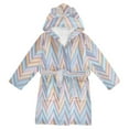 thumbnail image 1 of FORMRS Niños Bathrobe Unisex Hooded Robe Soft Plush Pajamas Sleepwear, Size 7-9T, Purple Geometric, 1 of 7