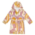 thumbnail image 1 of FORMRS Kids Bathrobe Unisex Hooded Robe Toddler Pajamas Sleepwear, Size 7-9T, Purple Retro Rainbow, 1 of 7