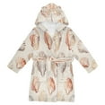 thumbnail image 1 of FORMRS Niños Bathrobe Unisex Hooded Robe Soft Plush Pajamas Sleepwear, Size 7-9T, Purple Seashell, 1 of 7