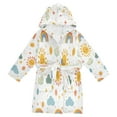 thumbnail image 1 of FORMRS Niños Bathrobe Unisex Hooded Robe Soft Plush Pajamas Sleepwear, Size 7-9T, Rainbows Pattern, 1 of 7