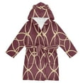 thumbnail image 1 of FORMRS Niños Bathrobe Unisex Hooded Robe Soft Plush Pajamas Sleepwear, Size 7-9T, Red Circles, 1 of 7
