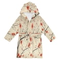 thumbnail image 1 of FORMRS Niños Bathrobe Unisex Hooded Robe Soft Plush Pajamas Sleepwear, Size 7-9T, Red Floral Pattern, 1 of 7