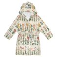thumbnail image 1 of FORMRS Niños Bathrobe Unisex Hooded Robe Soft Plush Pajamas Sleepwear, Size 7-9T, Red Floral, 1 of 7