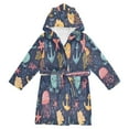 thumbnail image 1 of FORMRS Niños Bathrobe Unisex Hooded Robe Soft Plush Pajamas Sleepwear, Size 7-9T, Red Jellyfish, 1 of 7