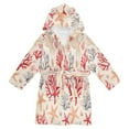 thumbnail image 1 of FORMRS Niños Bathrobe Unisex Hooded Robe Soft Plush Pajamas Sleepwear, Size 7-9T, Retro Starfish, 1 of 7