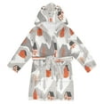thumbnail image 1 of FORMRS Niños Bathrobe Unisex Hooded Robe Soft Plush Pajamas Sleepwear, Size 7-9T, Snow Cartoon Houses, 1 of 7