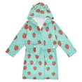 thumbnail image 1 of FORMRS Niños Bathrobe Unisex Hooded Robe Soft Plush Pajamas Sleepwear, Size 7-9T, Strawberry Pattern, 1 of 7