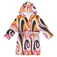 thumbnail image 1 of FORMRS Niños Bathrobe Unisex Hooded Robe Soft Plush Pajamas Sleepwear, Size 7-9T, Swirling Circles, 1 of 7