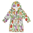thumbnail image 1 of FORMRS Niños Bathrobe Unisex Hooded Robe Soft Plush Pajamas Sleepwear, Size 7-9T, Vegetables Pattern, 1 of 7