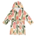 thumbnail image 1 of FORMRS Kids Bathrobe Unisex Hooded Robe Toddler Pajamas Sleepwear, Size 7-9T, Watercolor Grapefruit, 1 of 7