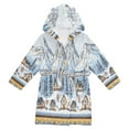 thumbnail image 1 of FORMRS Niños Bathrobe Unisex Hooded Robe Soft Plush Pajamas Sleepwear, Size 7-9T, Winter Village, 1 of 7